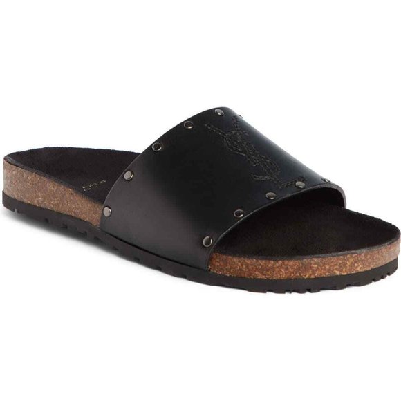 Saint Laurent Shoes Saint Laurent Jimmy Logo Stud Slide Sandals Poshmark